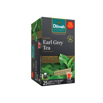 DIlmah Tea Gourmet Earl Grey Ceylon Black Tea - 25 bags/50 g