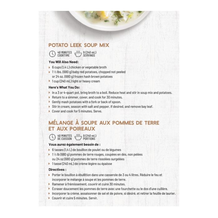 Frontier Soups Potato Leek Soup Mix (92 g) | Gourmet Trading Co.