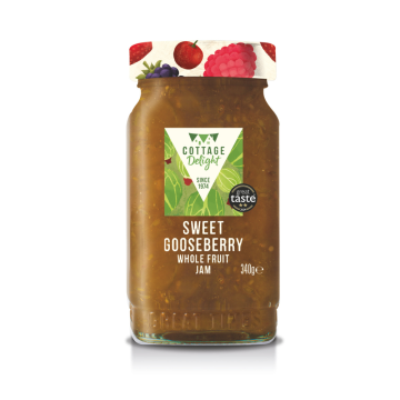 Cottage Delight Sweet Gooseberry Whole Fruit Jam - 340g