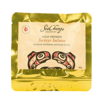 SeaChange Seafoods Gold Pouch of Smoked Sockeye Salmon Special Order - 60 g