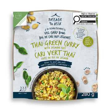 Passage Foods Thai Green Curry with Jasmine Rice - Veg Curry Bowl - 280 g