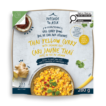 Passage Foods Thai Yellow Curry with Jasmine Rice - Veg Curry Bowl - 280 g